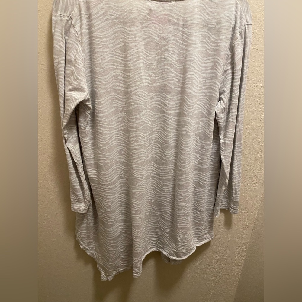 Fresh Produce Asymmetrical Lagenlook Grey & White Seashore Ella Tunic Size L New - Picture 7 of 8